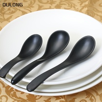 Melamine small spoon Black frosted hotel commercial household plastic imitation porcelain long handle hook spoon Large soup spoon Spoon spoon spoon spoon spoon spoon spoon spoon spoon spoon