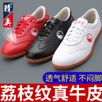 Tai Chi Shoes Men Genuine Leather Taijiquan Style Shoes Bull Fascia Bottom Martial Arts Shoes Women Sneakers Soft Bull Leather Spring Summer Lean