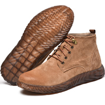  High-top labor insurance shoes mens anti-smashing and anti-piercing steel baotou welders special lightweight autumn four seasons work shoes