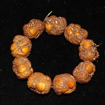 Antique antique collection antique old imitation antler lion hydrangea handstring fine workmanship