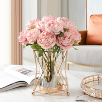 Light luxury fake flower simulation flower ornaments Floral art dried flower bouquet Living room decoration flower dining table Tea table Tea rose flower arrangement