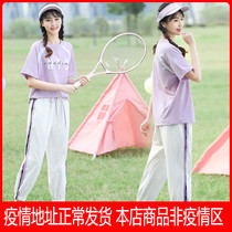 High school students Summer casual sports suit women 13-15 year old high school girls fashion short sleeve T-shirt two sets