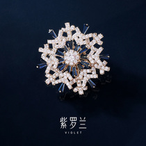 Violet Blue Snow Crystal Needle Premium Blue Snow Crystal Rotary Chestflower Cute Needle Design