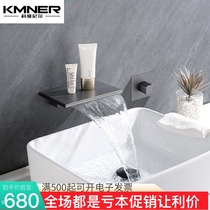 German hot and cold bath tap waterfall toilet cylinder edge into wall Embedded pre-embedded full copper stage basin tap