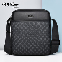 Kinley to single shoulder bag Mens inclined satchel Large capacity genuine leather Business Leisure 2022 new upscale luxury mens bag