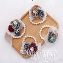 Sen Super fairy Korean wedding gift Bride wrist flower bridesmaid sister hand flower bracelet Pearl bracelet bracelet