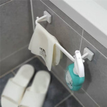 Towel rack hanging bottle rod toilet non-perforated bathroom wall hanging rod toilet kitchen paste single rod slippers storage