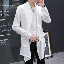 2021 summer new small cloak mens cloak medium and long breathable sunscreen top clothing trend ice silk jacket