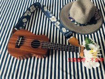 Original handmade Retro Widened Pure Cotton Hawaiian Flower Ukulele Strap Guitar Strap Guitar Strap