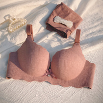 Small chest coaling lingerie ladies 2021 new traceless collection of creamy adjustable type without steel ring thickened bra hood suit