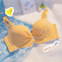 Underwear underwear womens small breasts gather without steel ring thin adjustment type sub milk anti-sagging paper bra set summer