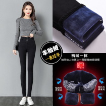 Black plus velvet jeans womens winter high waist thin velvet 2021 New wear with velvet tight leggings