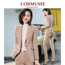 High-end professional suit Female spring and autumn fashion temperament goddess Fan Work suit Formal dress President business work clothes