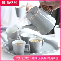 Simple cup set ceramic living room household water cup water set Nordic tea set teapot tea cup cold cool kettle