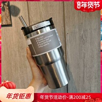 Large capacity 304 stainless steel water Cup car warm coffee cup simple INS ice bully Cup with straw milk tea cup