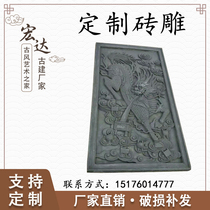 Antique Large Custom Size Brick Sculpture Relief Large Shadow Wall Brick Sculpture Background Wall Ancient Building Walls Retro Wind