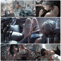 Ghost knife mouse pad Large animation two-dimensional wind bell princess Ice Princess computer keyboard pad Office desktop mat