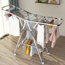 Balcony cool drying rack floor folding stainless steel hanging clothes rod Sun quilt artifact towel bedroom inside and outside home