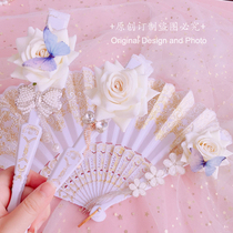 Lolita hand-made flower wedding lace gilded European gorgeous goth killed retro tea party comic camera fan