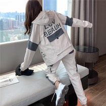 Casual fashion suit women Spring and Autumn sportswear 2021 new trendy brand Junior High School fashion girl sweater two-piece set