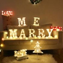 English Light Wedding Celebration Cloth Shop Window Letter Lamp LED Digital Light Decorative Lights Prop Trunk Table White Cours Wedding Birthday