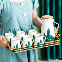 Landscape luxury high-end water suit Northern European teapot cup household tea set cup cup household ceramic cup