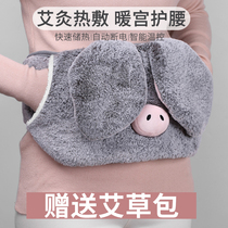 Warm water bag rechargeable female hand warmer cute plush warm baby belt electric warm treasure belly explosion proof hot water bag