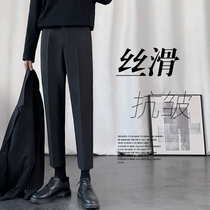  Pants Mens spring and autumn Korean version of the trend slim straight suit pants trend brand drop casual pants loose mens trousers