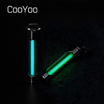 CooYoo TRIL triple light luminous light titanium alloy EDC fluorescent luminous tube keychain signal lamp hanging