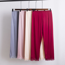 Sleeping Pants Woman Long Pants Slim spring Summer Ice Air Conditioning Pants Lace Home Pants Silk Big Yard can be worn outside the home pants