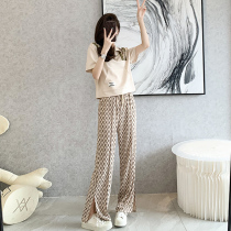 Fried Street Sports Casual Suit Women Summer 2022 New Stylish Relaxed Ocean Gas Trendy Slim-Broadlegged Pants Two-piece Set