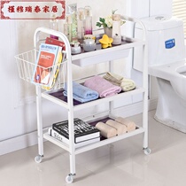 White three-layer European beauty trolley tattoo nail art cupping physiotherapy hair salon tool rack