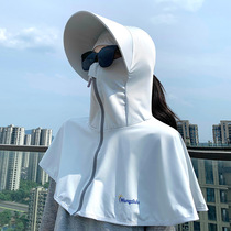 Ice Silk Sunscreen Woman 2022 Summer New Fashion 100 Lapped Thin Hood Shoulder long sleeves Anti-UV sunscreen