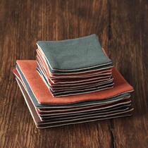 Double cotton hemp coaster fabric handmade insulation mat Chinese kung fu tea ceremony coaster suction bar coaster custom