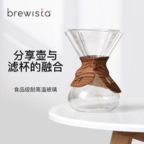 Brewista High temperature resistant glass hand-brewed coffee filter pot Filter cup Sharing pot One pot 500ml 750ml