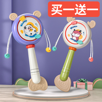  Baby rattle Baby can bite boiled newborn children wave drum toy Chinese style hand-cranked drum bell teether