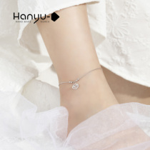 Ruyi lock anklet 2021 New Chao girl Xia sterling silver lock light luxury niche senior sense Lady Foot decoration