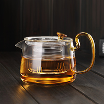 Flower tea tea set Afternoon tea Transparent glass set High temperature resistant cooking teapot kettle Household single pot Flower tea pot