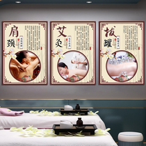 Beauty salon decoration painting health hall background wall painting Traditional Chinese medicine physiotherapy massage advertising poster wall sticker