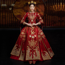 Xiuhe clothing 2021 new wedding Chinese bridal clothing couple size grass clothing atmosphere thin beautiful female dragon and phoenix gown