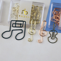 Note box clip student color guitar instrument alien cute personality storage bookmarks music stationery