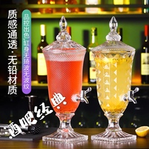 Net red Coke barrel large capacity Nordic relief glass juice tripod buffet drink with faucet cold kettle barter barrel