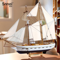 50CM 60CM Spanish Sloop model ornaments solid wood simulation boat smooth craft decoration