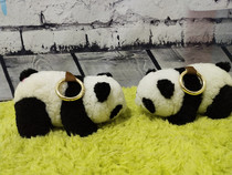  Imported real wool Cute national treasure red panda mini doll plush toy Fur pendant car pendant keychain