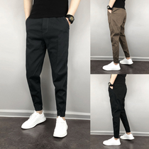 Tide brand spring autumn 2021 new pants mens Korean trend small feet casual pants summer slim nine long pants