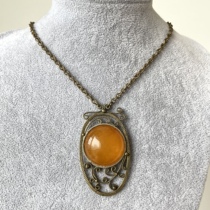 European origin fine antique old wax pendant necklace suit