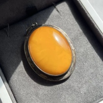 Germany returns 835A fishing island old silver wax pendant