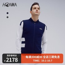 HONMA2021 new golf mens vest zipper stand neck color design autumn sports
