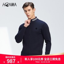 HONMA2021 new golf mens jacket stand collar knitted wicking process stretch stretch stretch