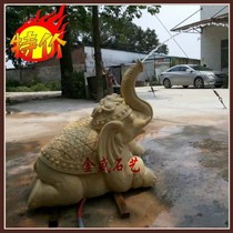 Special sandstone relief Elephant fountain Garden landscape sculpture FRP fountain Hotel villa decoration materials